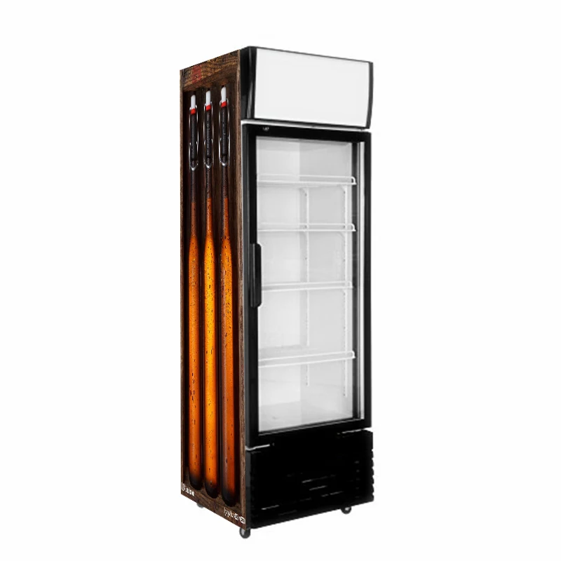 Vertical bar fridge with R600a gas upright Bar beer display cooler cold drinks refrigerator