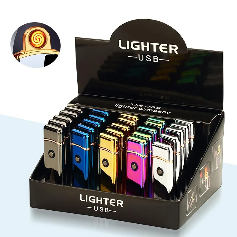 MINI flameless usb coil lighter for cigarette portable metal usb igniter custom logo
