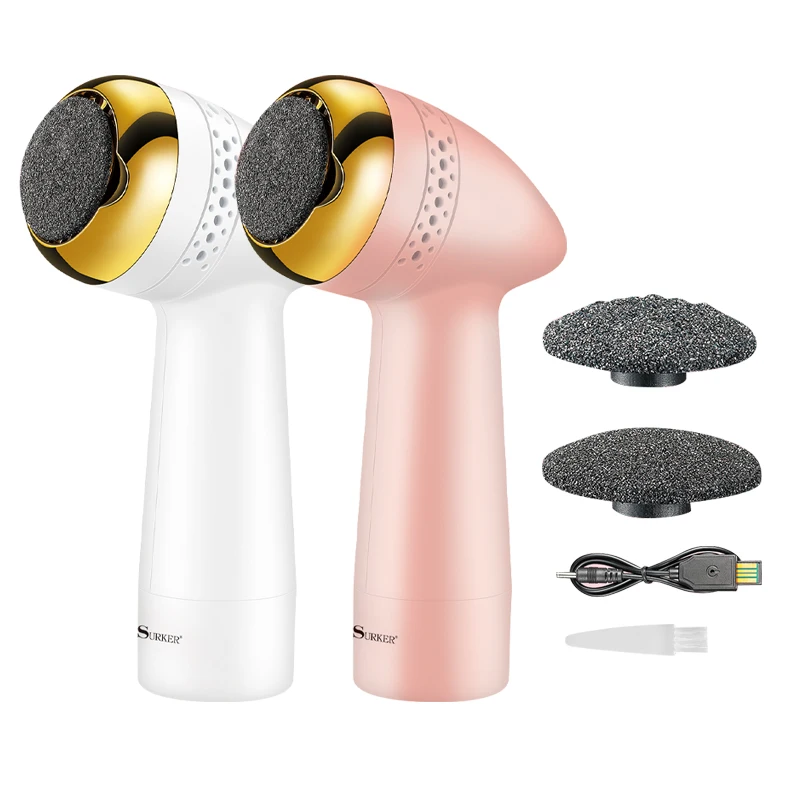 Электронная пилка для ног SURKER, 3 в 1, USB-зарядка, средство для удаления мозолей, обычный грубый педикюр