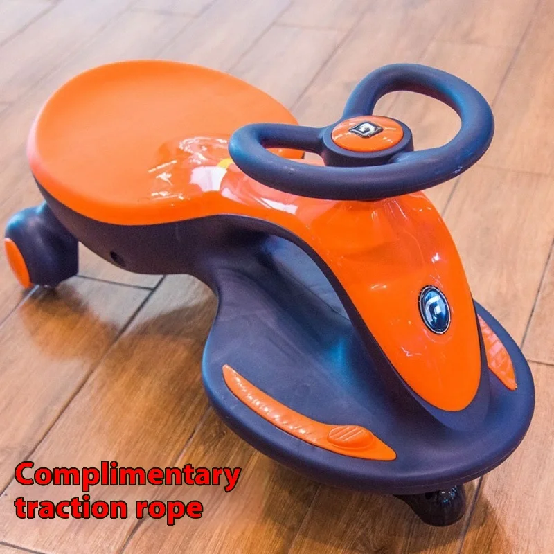 Electric Rechargeable Twist Car Toy for Kids 2 Adults-Sized Plastic Can Swing Car with Rollover Prevention Perfect Birthday Gift