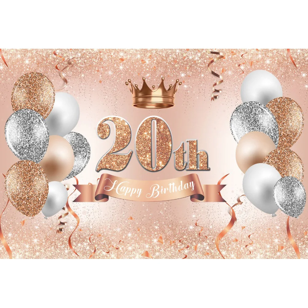 18 years old 21 years old champagne gold rose gold happy birthday cross-border new photo material photography background