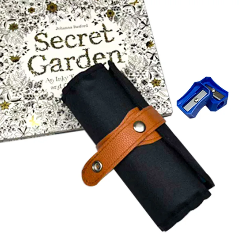 Factory Outlet Drawing Colored Pencil Portable Roll Canvas Bag Pouch Storage Box Pencil Case