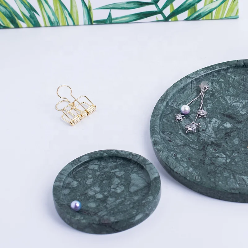 Display Stand Wholesale Custom Round Marble Jewelry and Food Serving Marble Plate Dish Customized Size Engraving Kitchenware