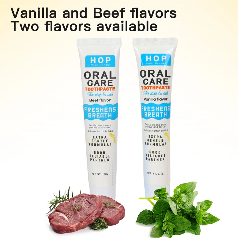 Factory Wholesale Pet Dental Care Cat Dog Toothbrush Toothpaste Set Beef Flavor Toothpaste Kit For Dogs Oral Cleaning