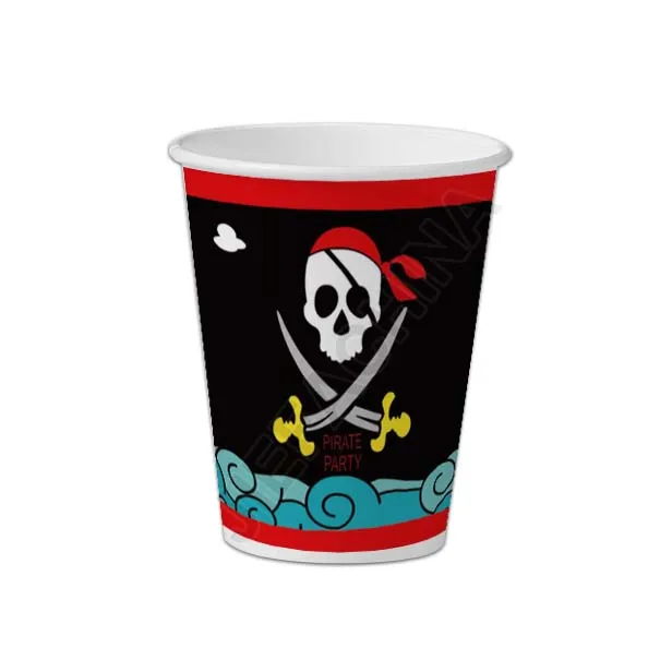 Happy Birthday Paper Cups Plates Napkins For Kids Boys Pirate Disposable Tableware Party Supplies