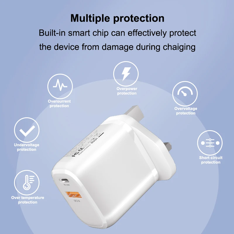 UK PD20w зарядное устройство типа C USB-C PD адаптер быстрое зарядное устройс