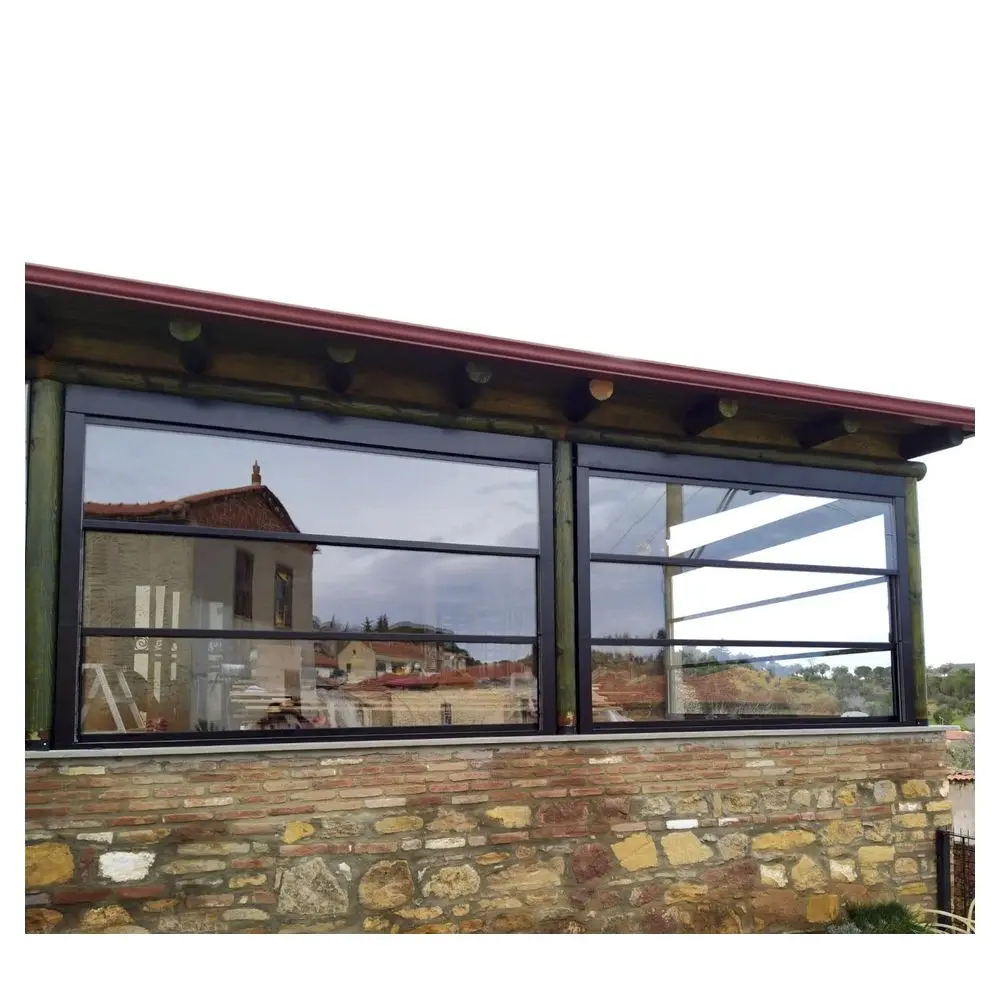 Colored Glass Window Custom Aluminum Windows Profile Oxidation Double Hung Window