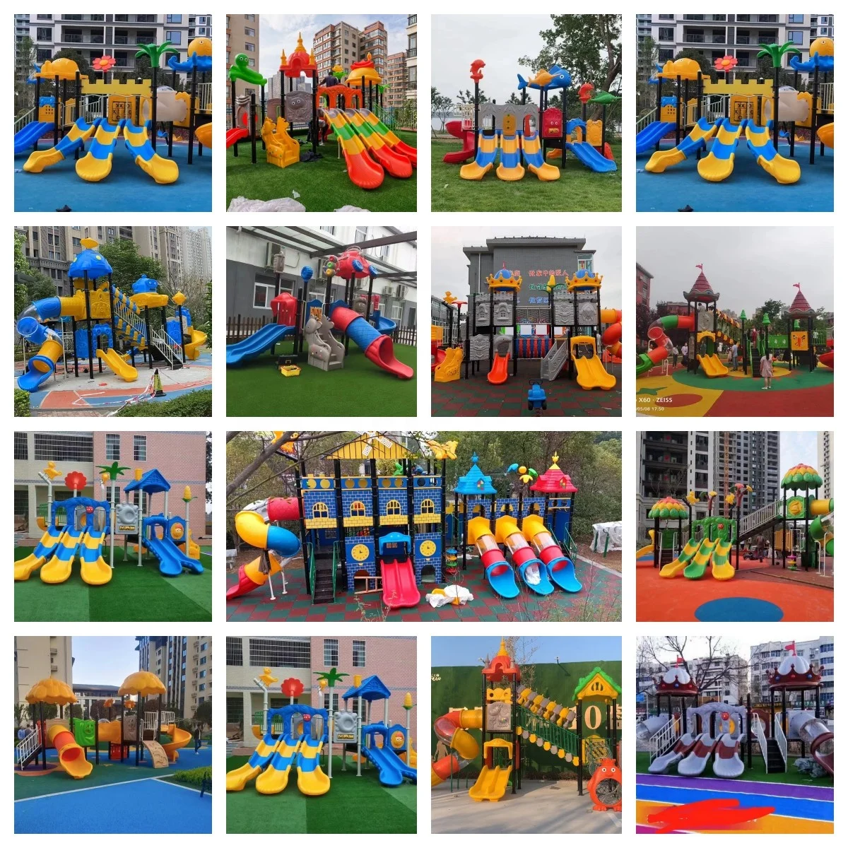 Customized Brand New Product Colorful Big Kids Outdoor Playground with slides Swings Amusement Park Equipment for Party