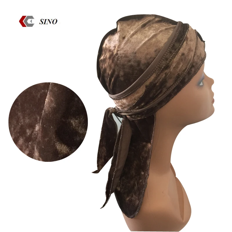 Мужская бархатная бандана-тюрбан, головной убор, мужские головные уборы Durag, волнистые головные уборы, повязка на голову, аксессуары для волос Du Rag