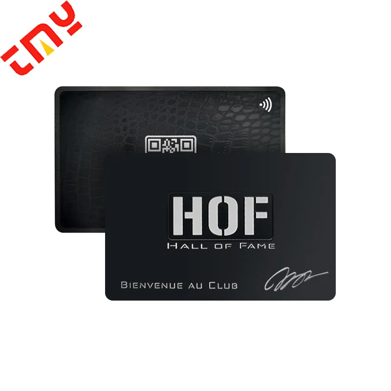 Programmable Stainless Steel Contactless Metal Tag Plain Blank Full Matte Black 216 NFC Business Card