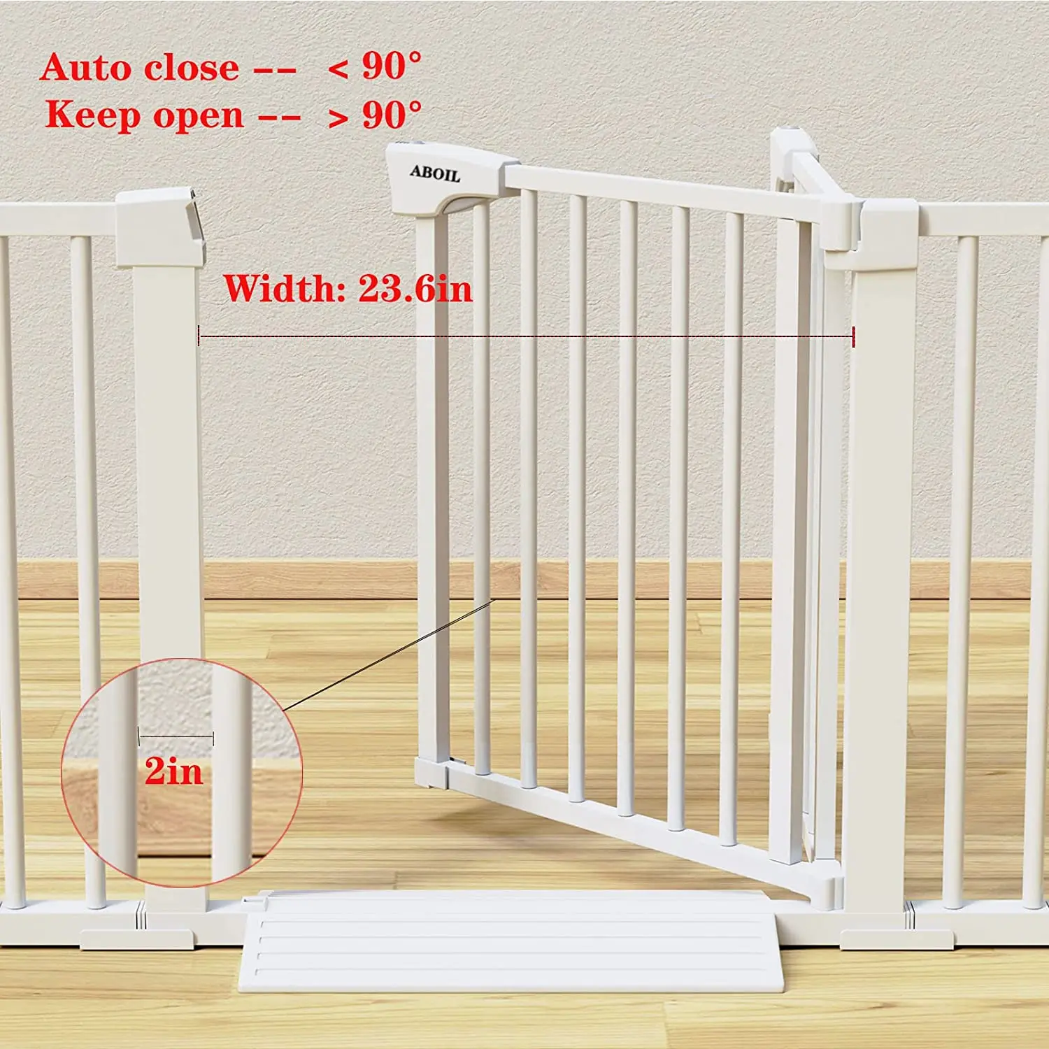 30-Inch Tall Extra Wide Baby Gate for Stairs One-Hand Opening Easy Walk Thru Dual Lock Dog Gates Safety Feature Pets House Use