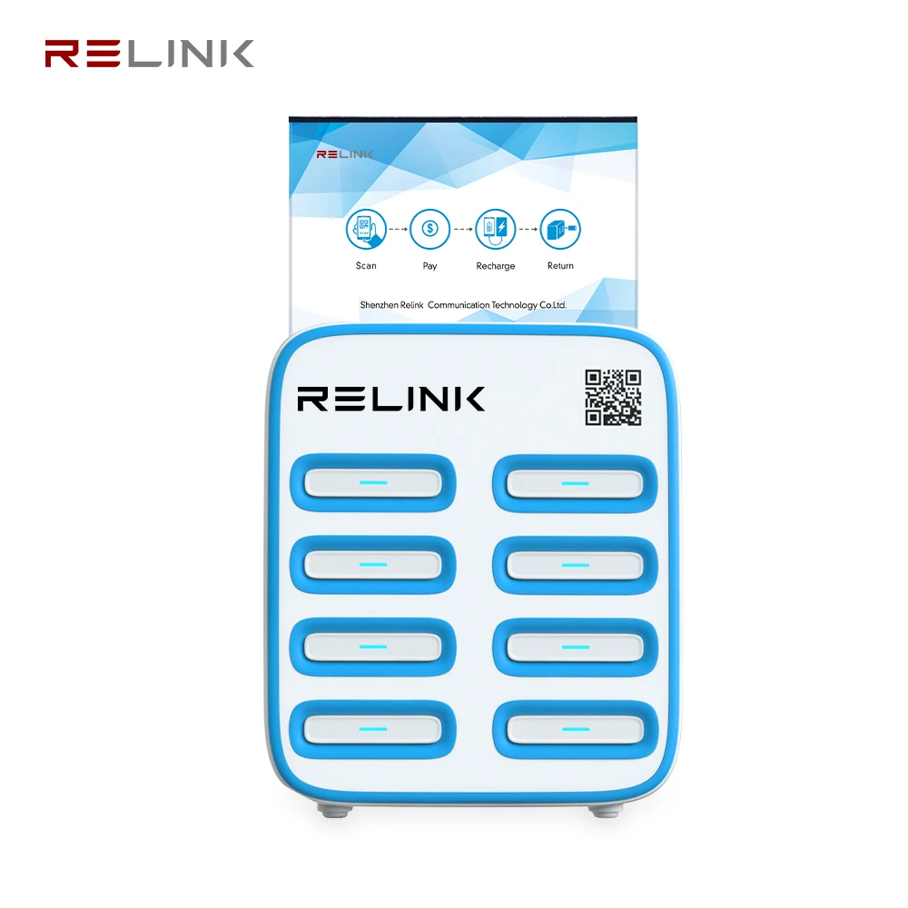 Relink Shared Power Bank Mobile Phone 8 Slots Docking Charging Station