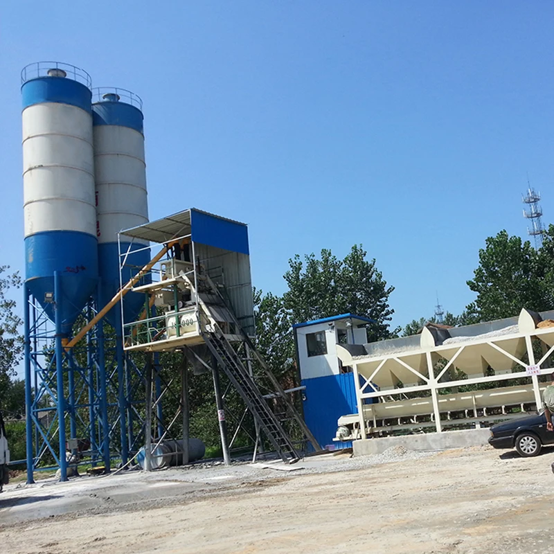 Belt Conveyor and Hopper Lift Automation Concrete Mixing Plant in China Good Price for Sale