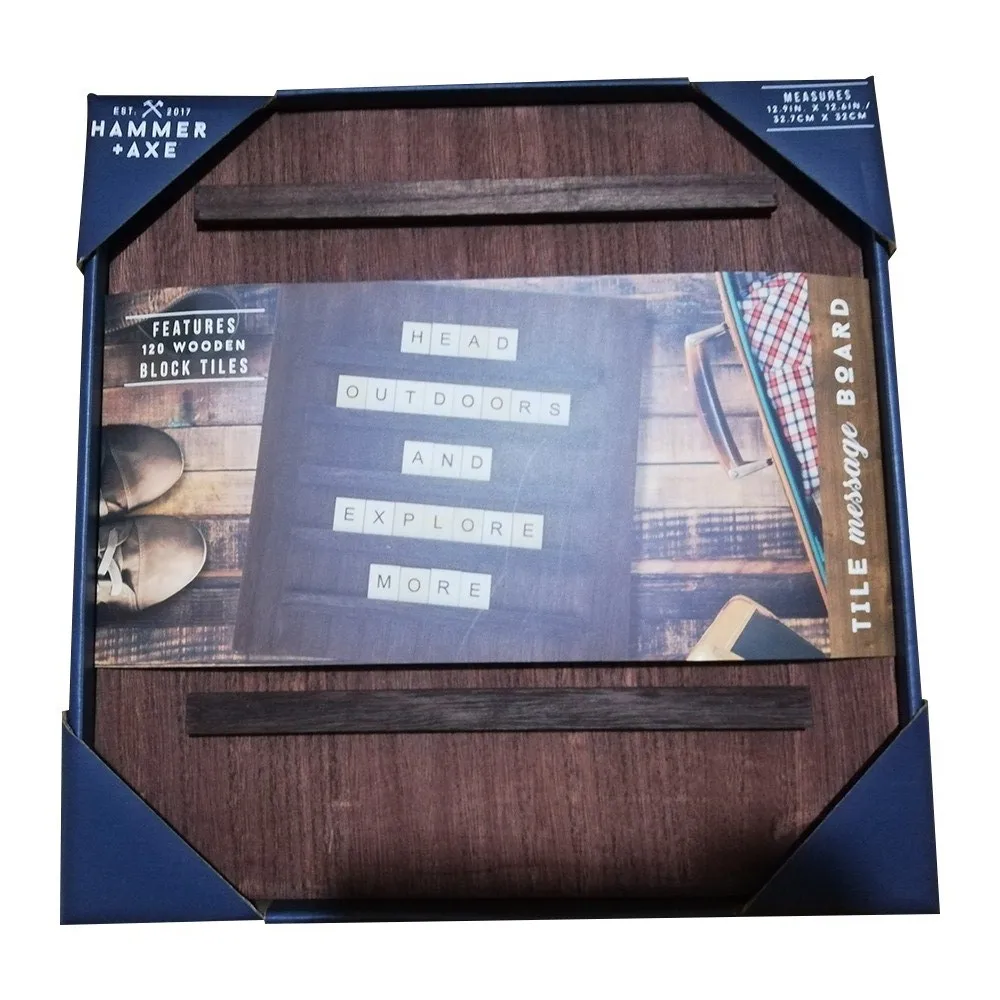 Wholesale custom home decor message board wooden letter box wooden letters board alphabet