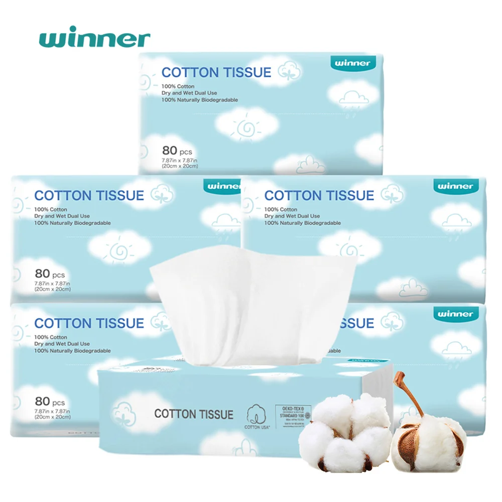 Winner одноразовое использование, 100% натуральное Хлопковое полотенце для лица, салфетка для лица, нетканые гигиенические продукты