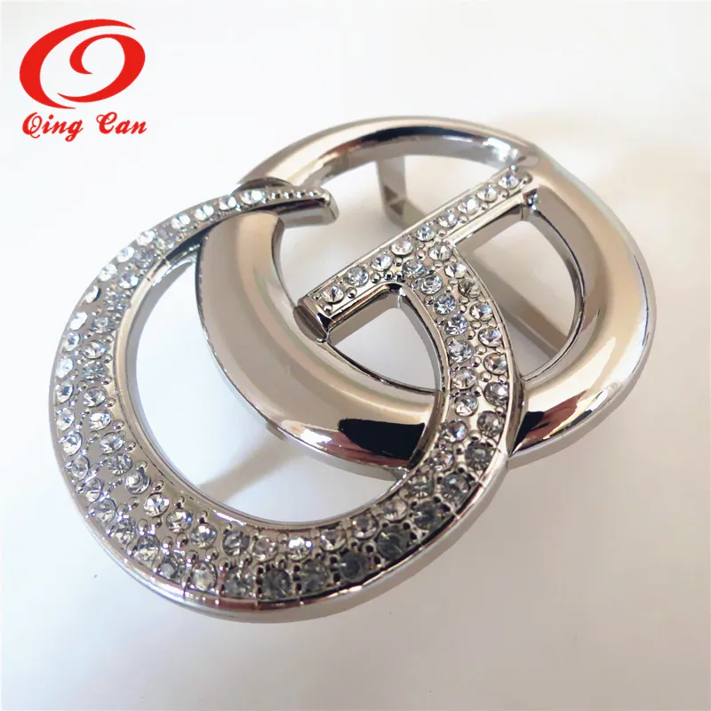 Bright Rhinestones Belt Buckle Custom Women Belt Buckle Hardware