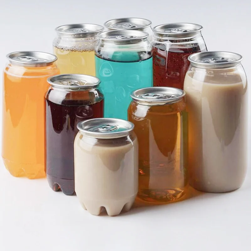 E202 Metal Soda Bottle Easy Open Lid with Ring Full Open Lids Plastic PE Can Cover