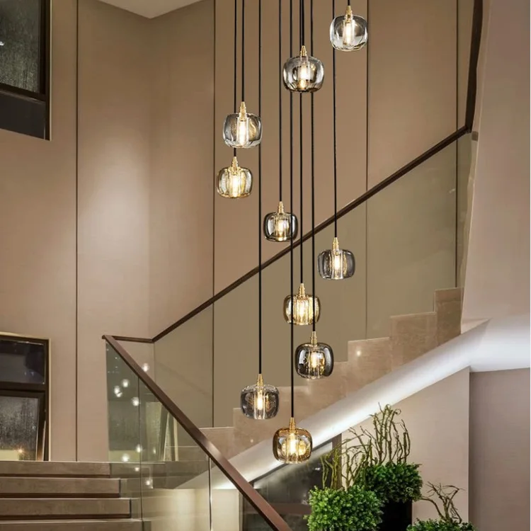 Modern Curved pure copper crystal Spotpure pendant Cute hotel lights