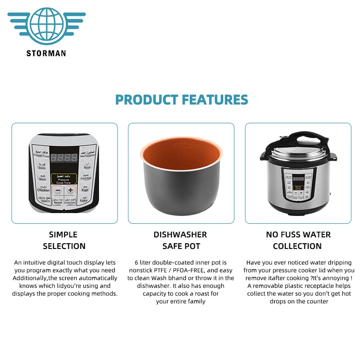Cheap Price Choice 6L 8L 10L 12L Big Size Computer Instant Hot Pot Efficiency Electric Pressure Cooker