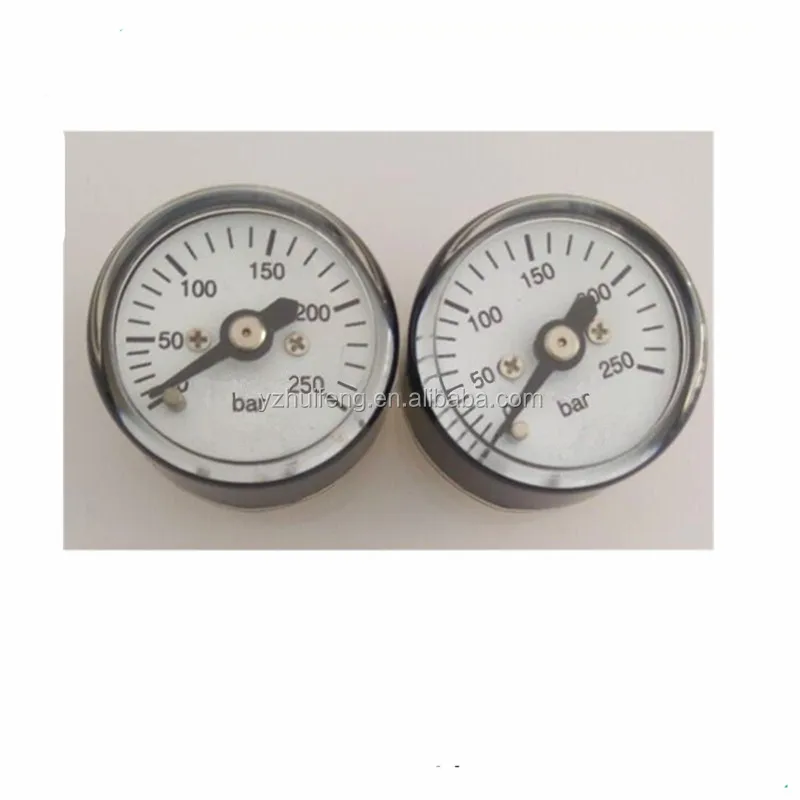 HF Yangzhou надежный 23,5 мм 0-250bar безопасности газовой безопасности крошечный маленькие манометр для пневматического оружия