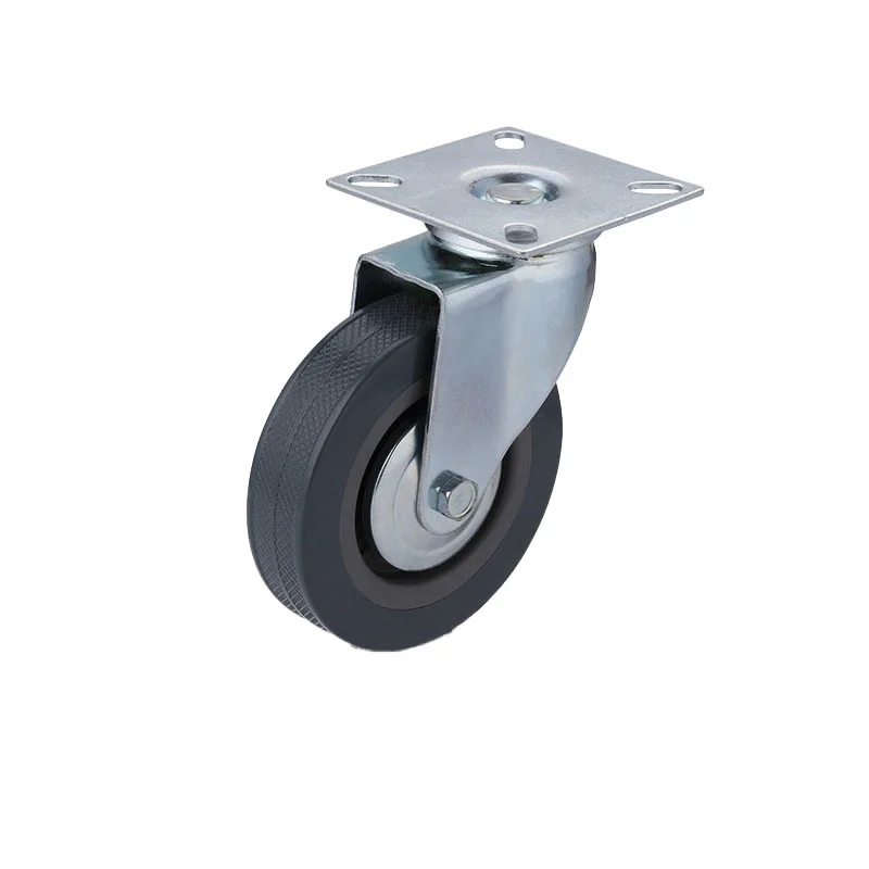 HM2216 Flat Universal Gray Rubber Wheels Screw Universal Gray Rubber Wheels Shelf Casters Trolley Casters Office
