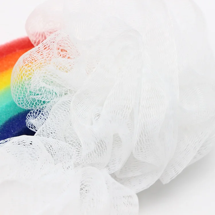 Rainbow shape kids bath sopa sponge exfoliating bath shower sponge for body cleaning Scrubbers Mesh Loofah Sponges