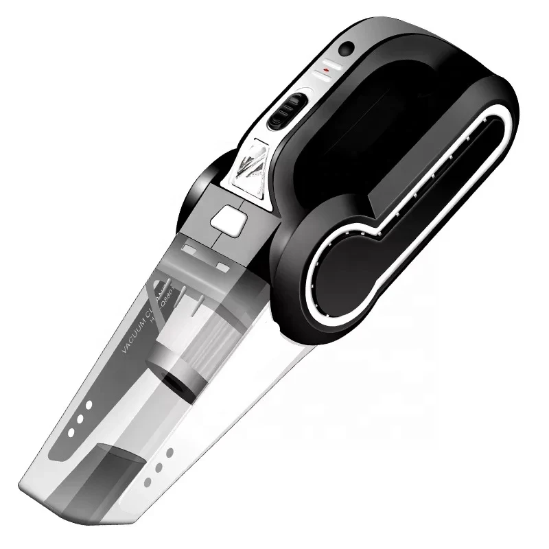 4 in1 Multi-Function Portable Car Vacuum Cleaner with Tire Inflator Pump LED Light Wet Dry Dual Use Vacuum Cleaner