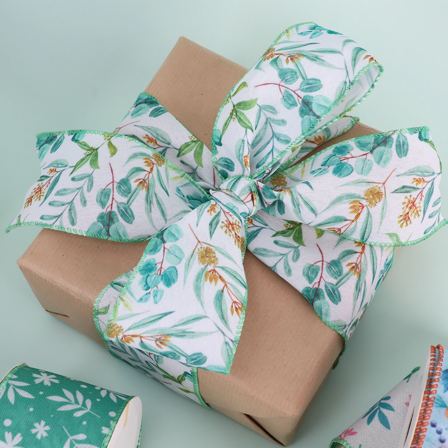 Cartoon Vintage Floral Rose Flower Pattern Summer Decorative Wired Edge Ribbon For Gift Wrapping Decor Hair Bow Wreath Crafts