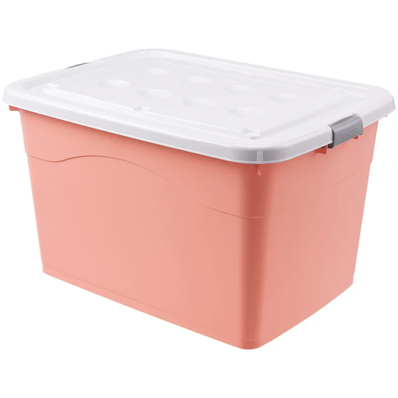Oversized plastic material bottom with roller storage box for home clothes storage