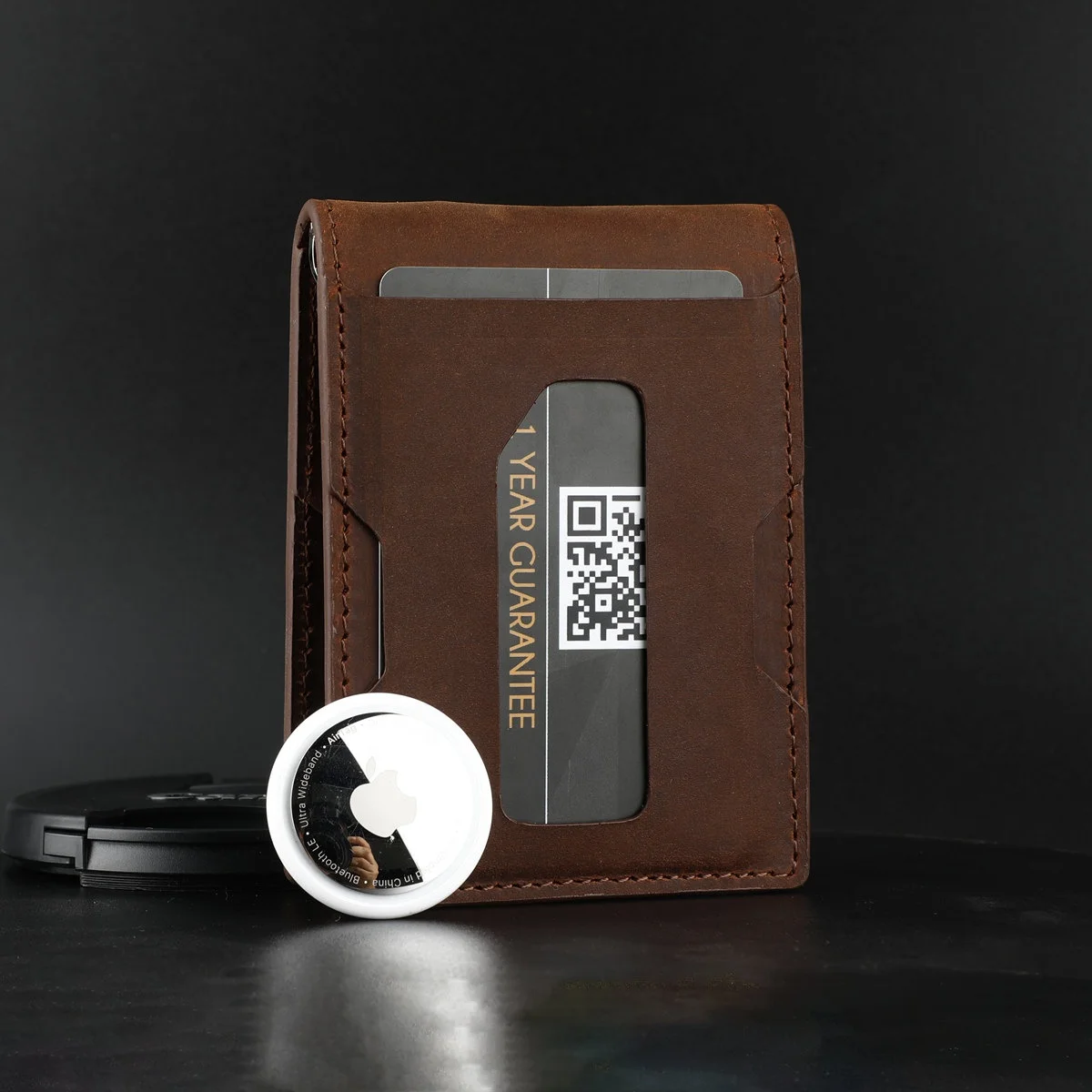  2021 New Airtag Card Holder Wallet Slim Tracking Men For Gift Genuine Leather Travel
