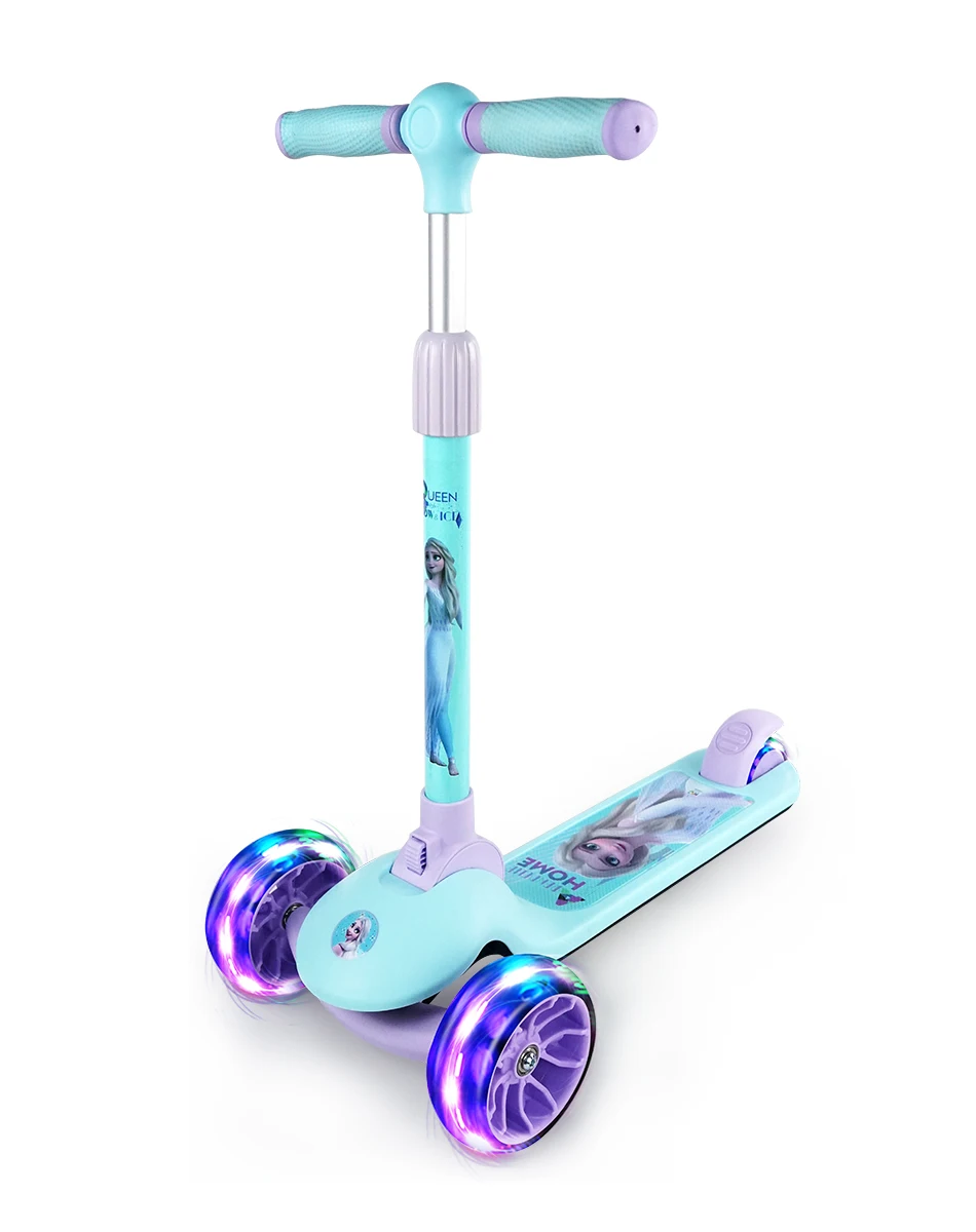 
2020 New Style high quality Disney Frozen 3 Wheels Scooter Wholesale Adjustable Height PU Lighting Wheels Scooter for Kid 