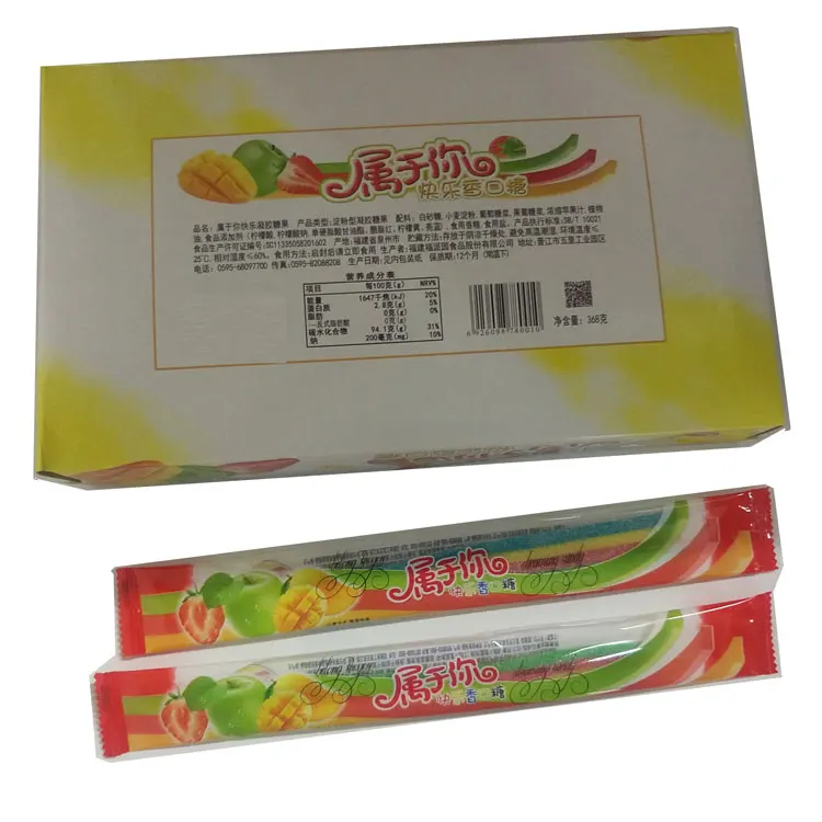 SOUR RAINBOW BELT GUMMY CANDY FRUIT FLAVOR JUMBO SIZE 20CM 12G* 24unit per pack