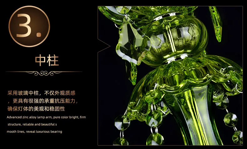 Hot Sale Stained Glass Lampshade With Crystal Antique Style Table Reading Light Tiffany Lamp For Living Bedside/Bedroom/Cafe