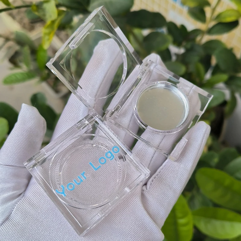 Y026 wholesale luxury Clear Square Mini Single empty Eyeshadow case packaging custom eyeshadow container blusher box