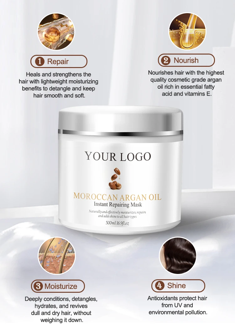 Free sample hydrating argan oil protein professional repairing private label hair mask