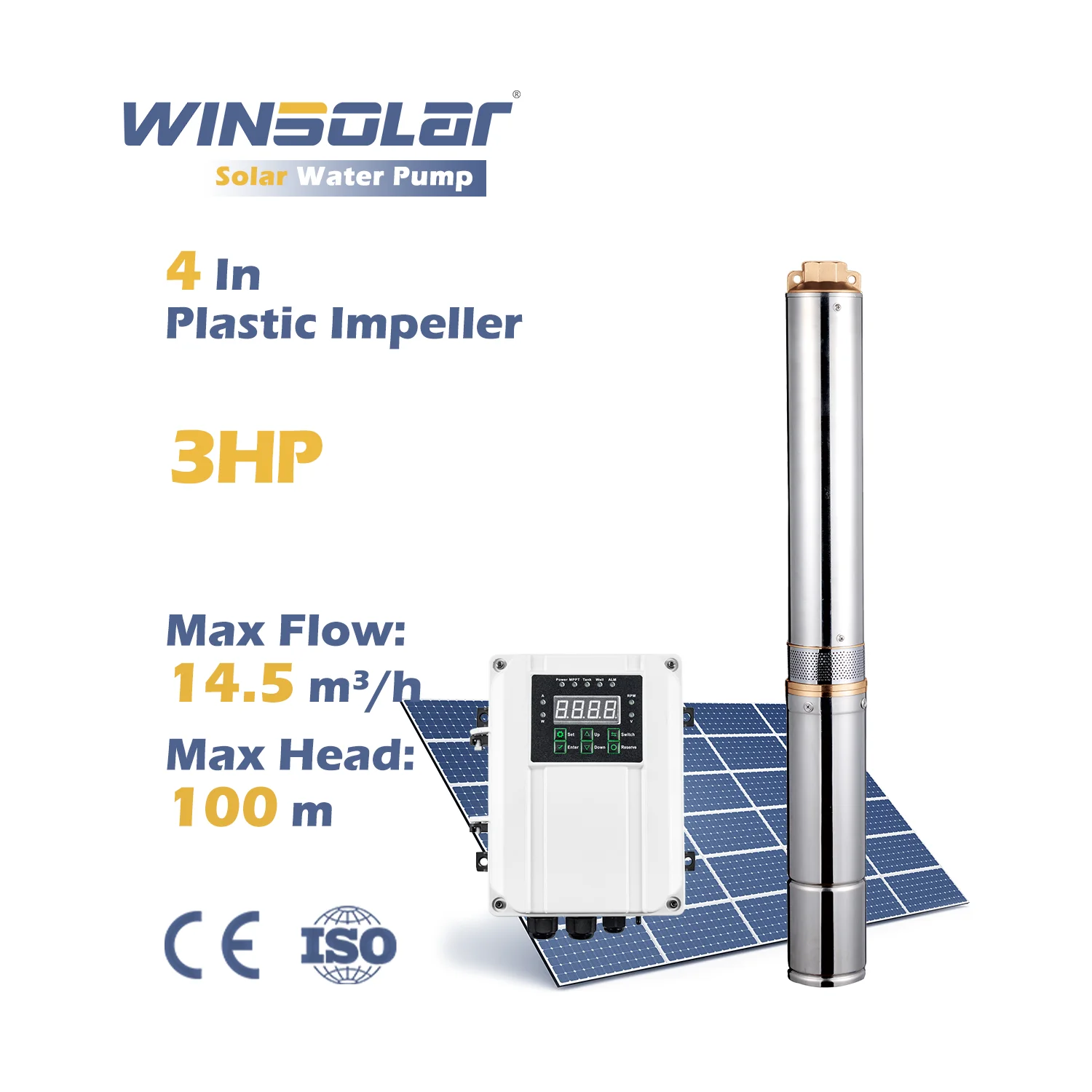 Agriculture Irrigation Submersible Solar Water Pump DC 2.2 kW Deep Well Water Pump with Solar Power