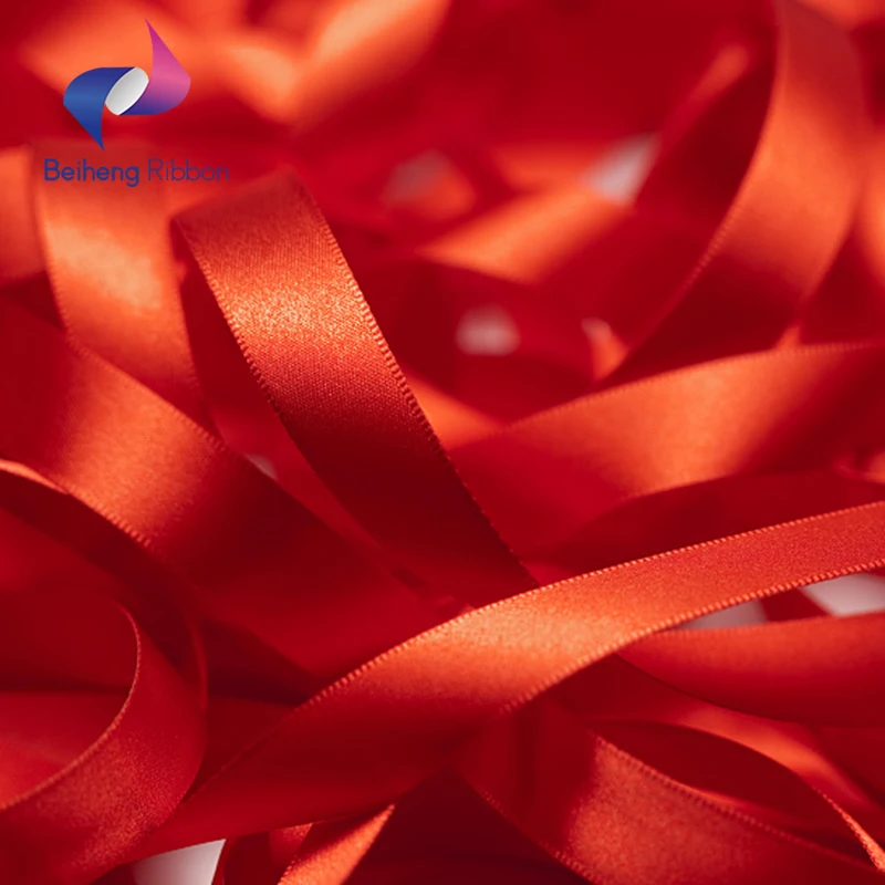 Wholesale Luxury Silk Red Gift Packaging Decoration Ribbon