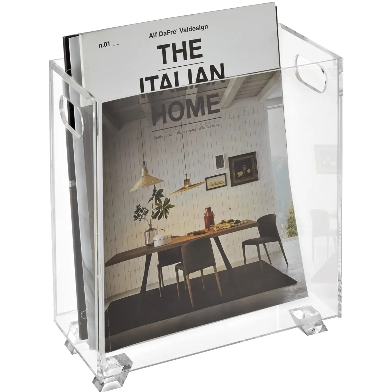 Crystal Clear Acrylic Magazine Holder Shatterproof Open Top Space Saver Magazines Publications Office Desk Reception Waiting