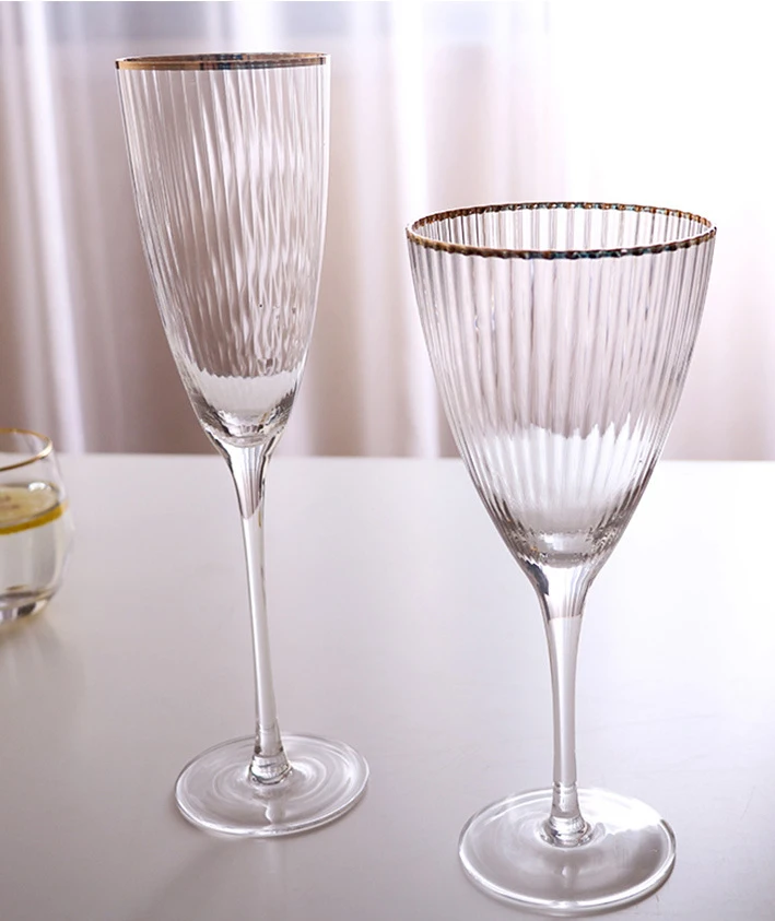 Handmade Customized  Goblet Red Wine Glass Clear Crystal Gin Glasses Glassware for Party or wedding  Custom Pack Wine Glasses