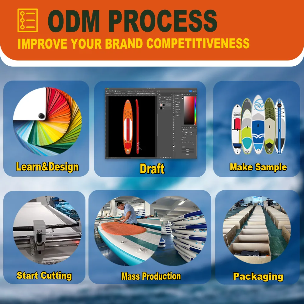 Custom Foil OEM Trade Folding Flying Inflatable Stand Up Hydro Surf Board Kite Surfing Board