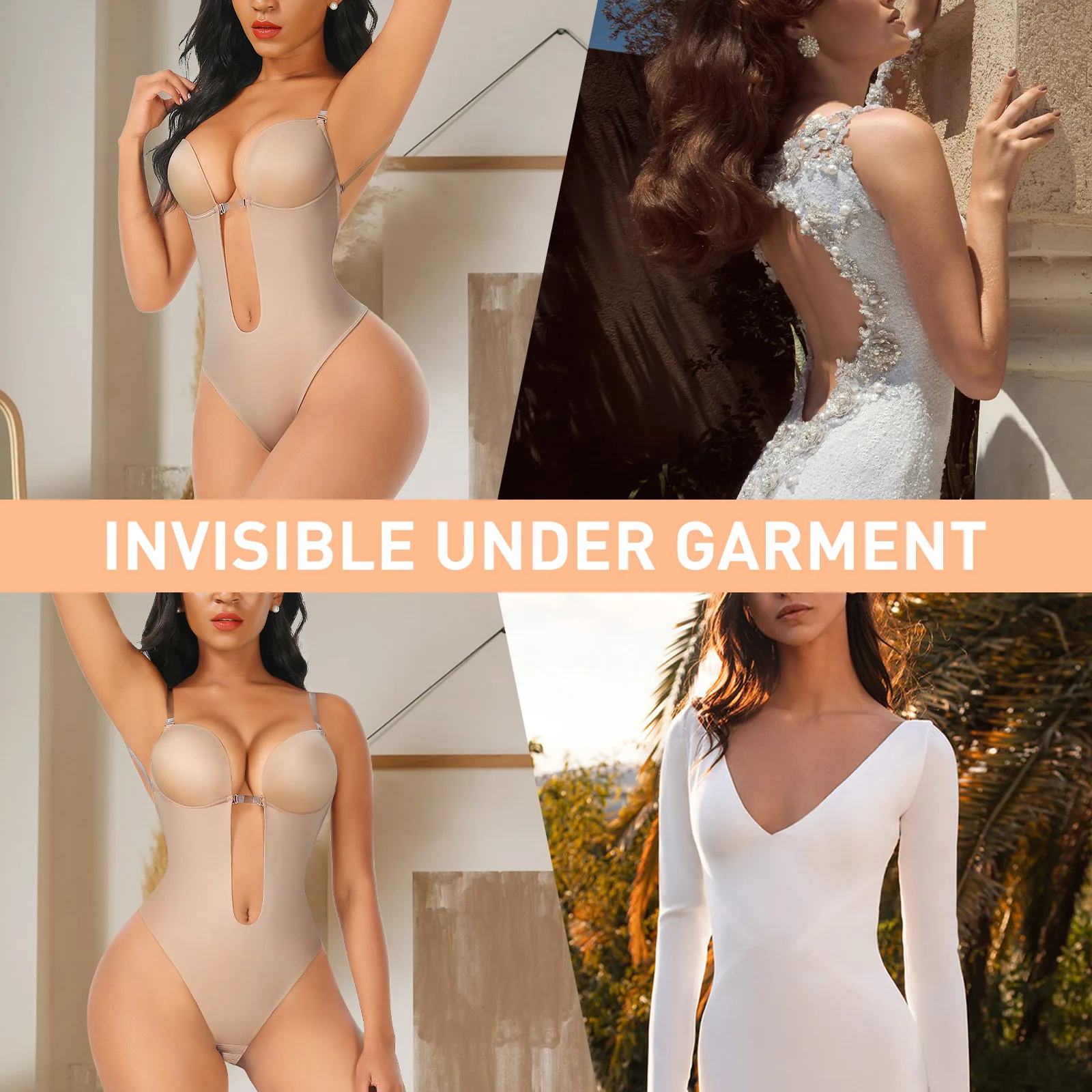 Waistdear Dropshipping Women Slimming Thong Tummy Control  Abdomen Control backless women Shapewear Body Shaper bodysuit