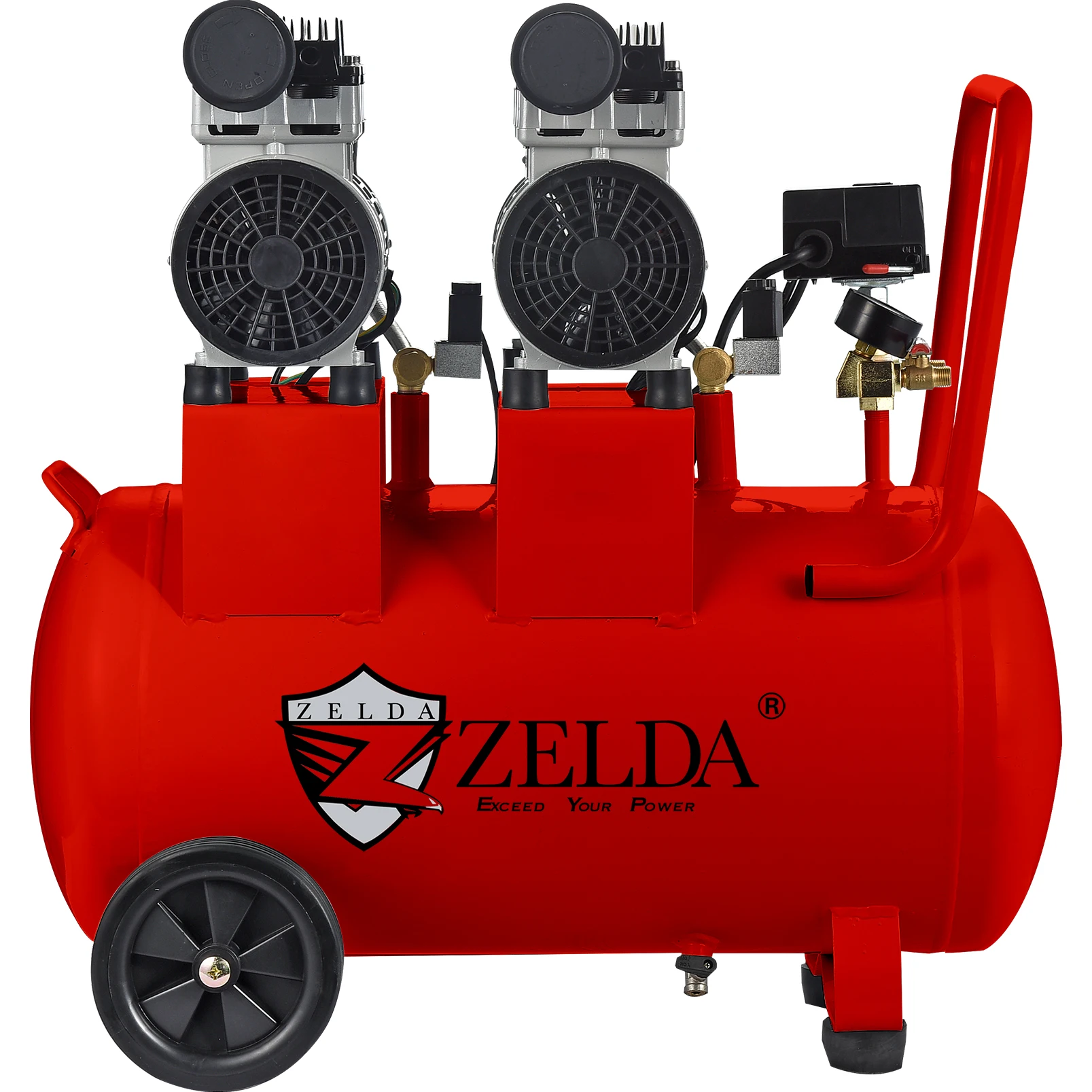 Slient portable Air Compressors 50L Capacitor low pressure Oil Free Air Compressors