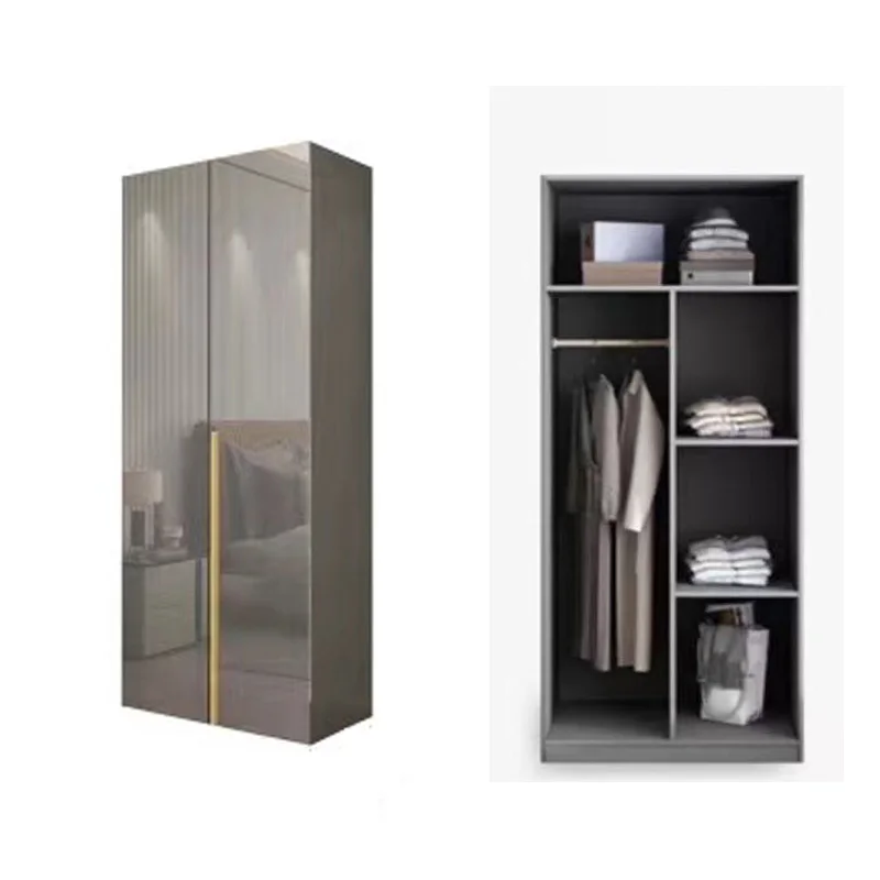 Foshan Melamine Open Clothes Luxury Furniture 2 Door Small Designs Cupboards For Bedroom Wardrobe