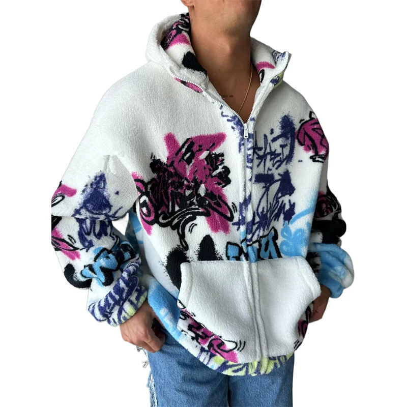 KY New Custom 400 gsm Fleece Hoodie Street Style Training Wear with Prints Customizable Zipup
