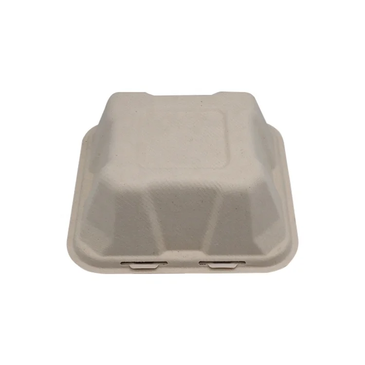 Wholesale Compostable Sugarcane Lunch Box Biodegradable Takeaway Clamshell Food Container
