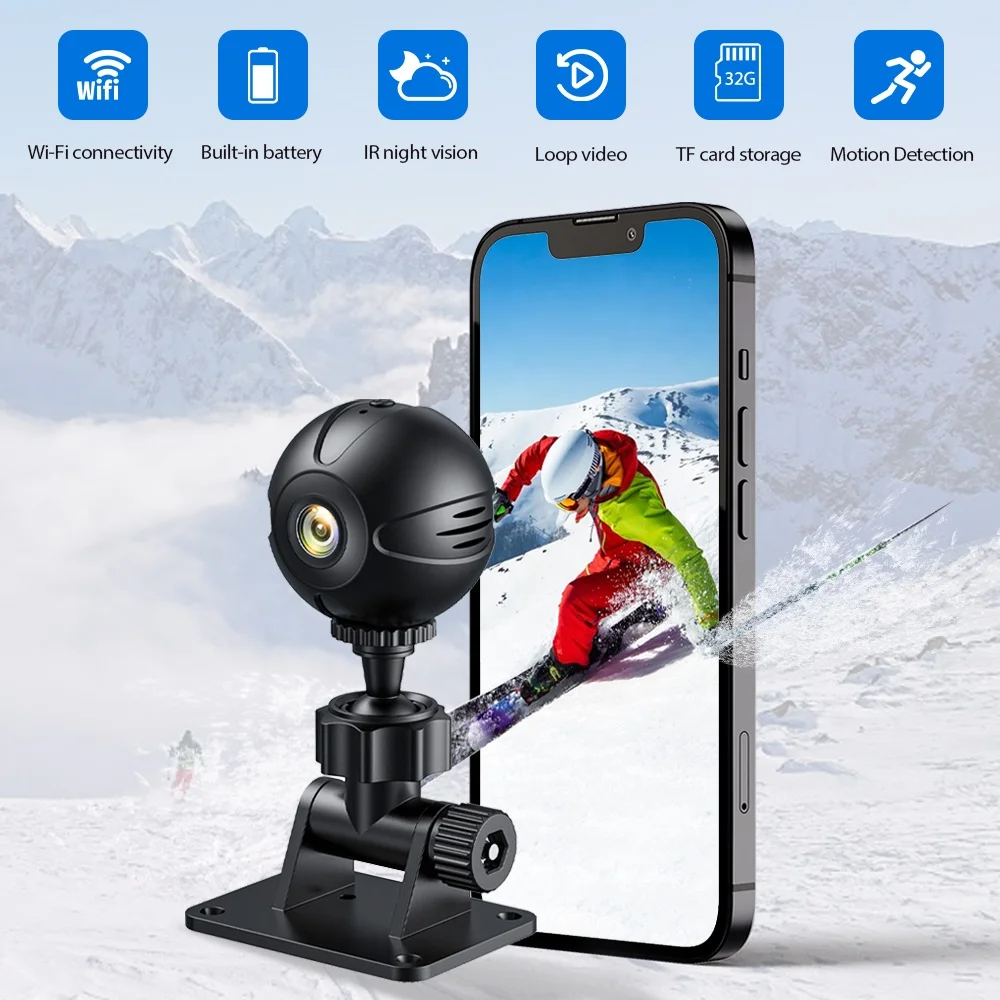 Portable Security Camera with Motion Detection and Local Storage for Office Monitoring Pet Monitoring Camera