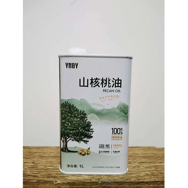 Food Grade Metal Oil Can 1L Rectangular Olive Cooking Oil Tin Containers with Plastic Spout