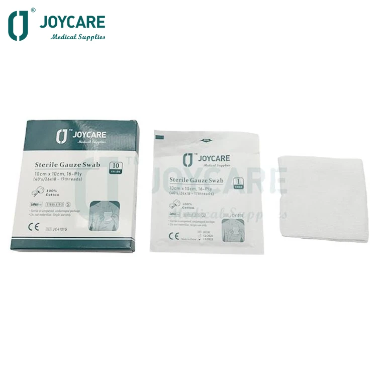 ISO13485 CE Certification EO OZONE Disinfected 100% Cotton Medical Dressings abdominal Sterile Gauze Swab 10x10
