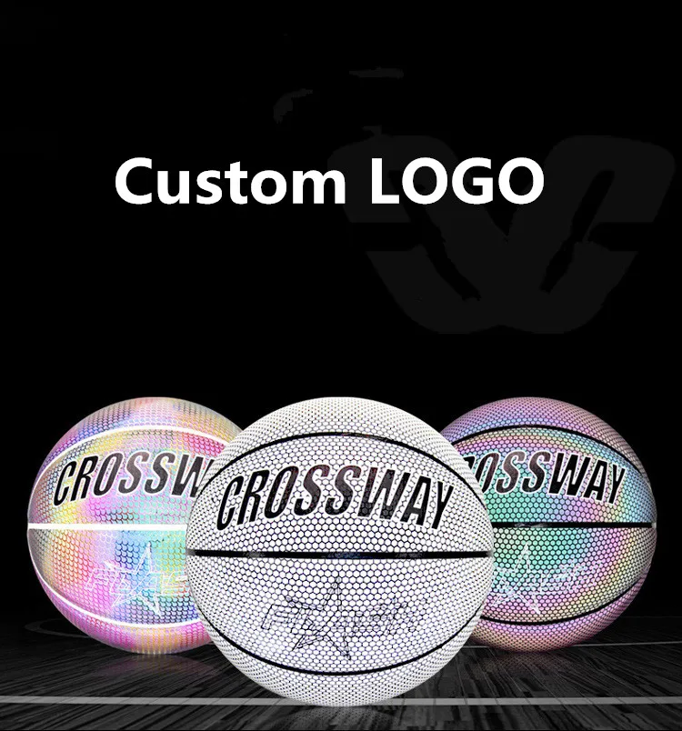 customize LOGO basketball reflective ball glow basketball reflective basketball ball