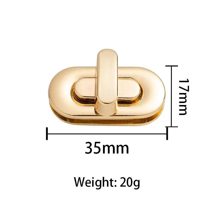 Custom Design Hardware Manufacturer Shoulder Accessories Metal Turn Twist Lock Clasp Bag Locks For Handbags